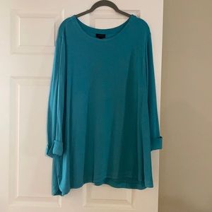 J.Jill Teal Tunic 3/4 Sleeve Cuffed Size XL